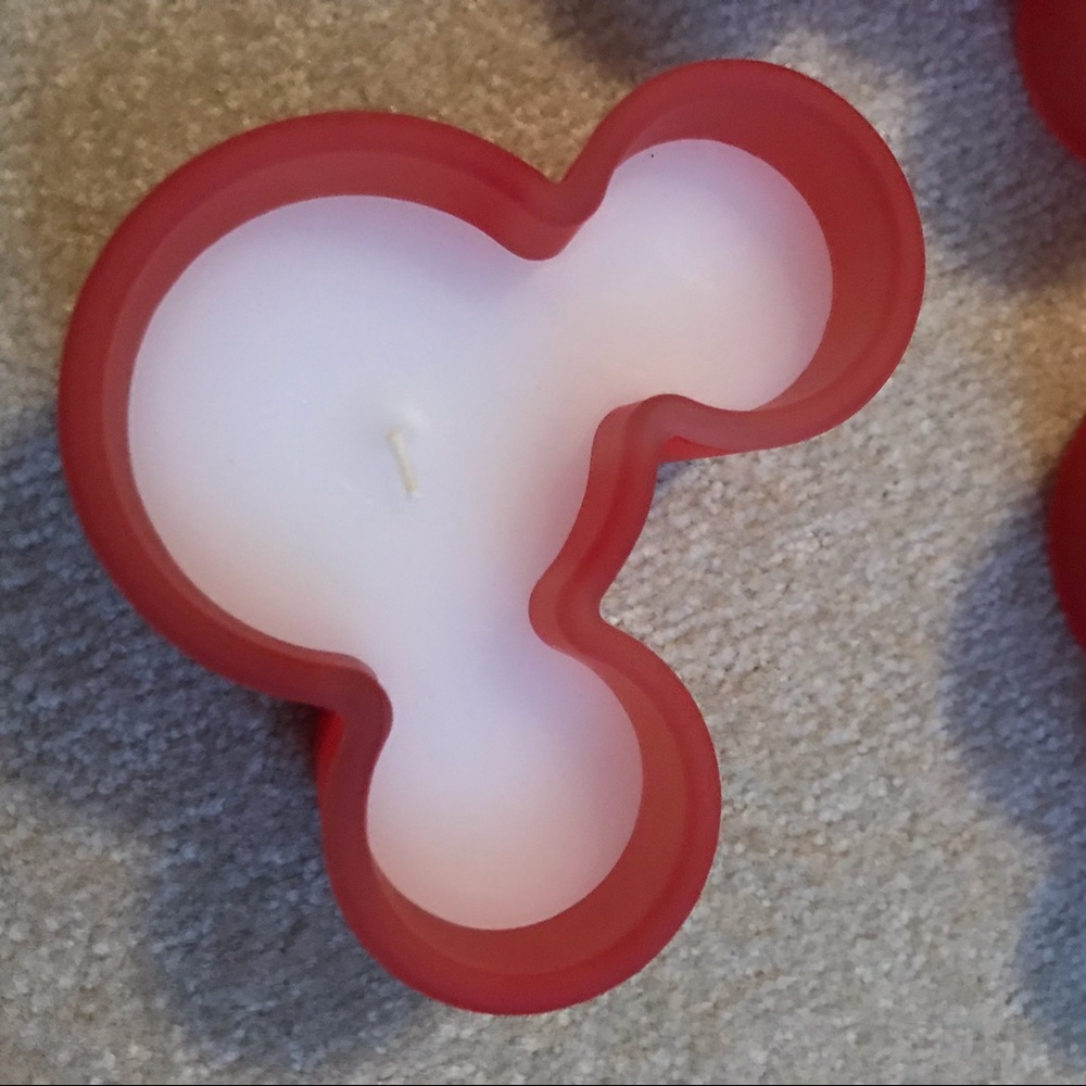 Three orange Mickey candles - Picture 6 of 6